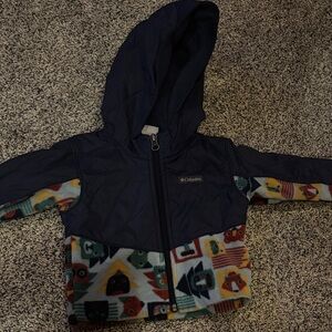 Columbia Baby Navy and Multicolor Hooded Jacket